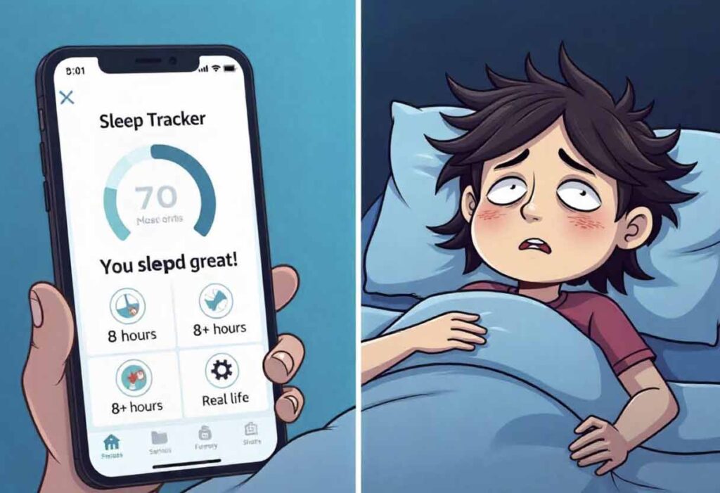 Sleep app falsely claiming user got restful sleep