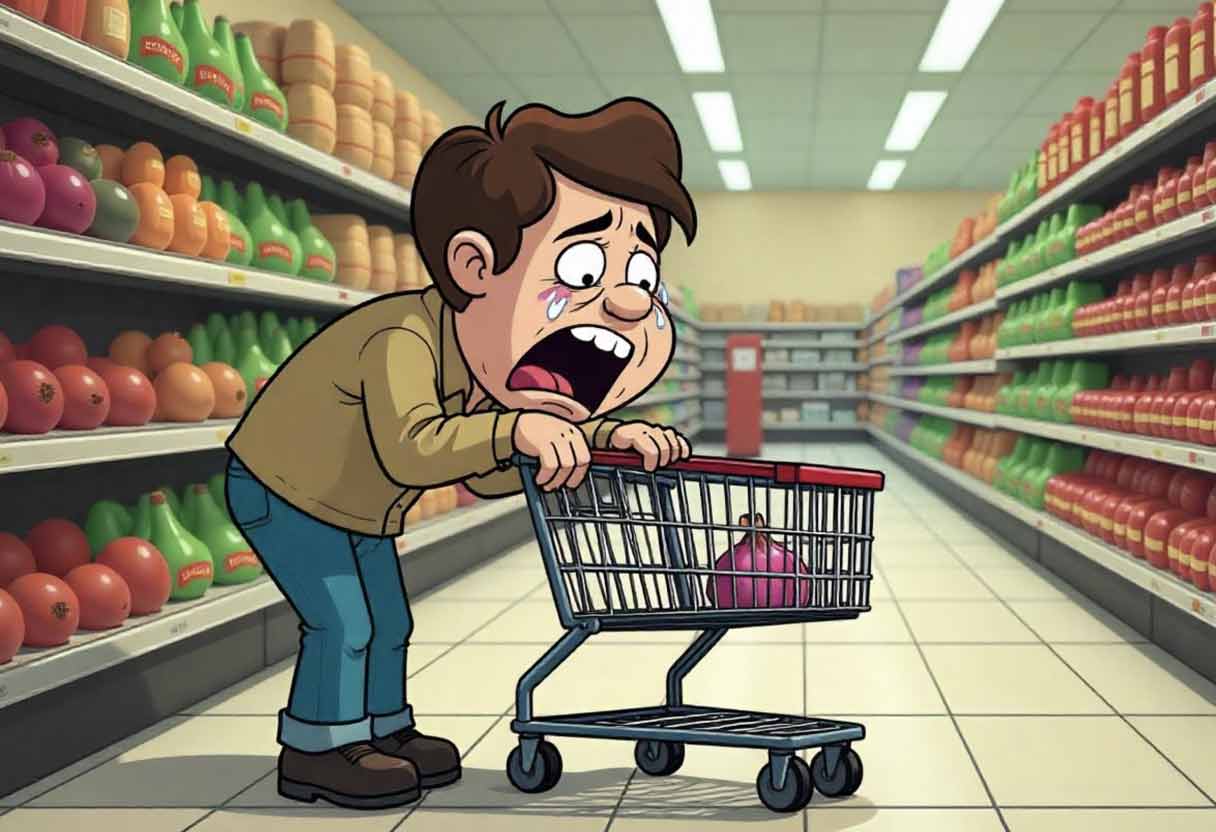 Shopper reacting dramatically to high grocery prices