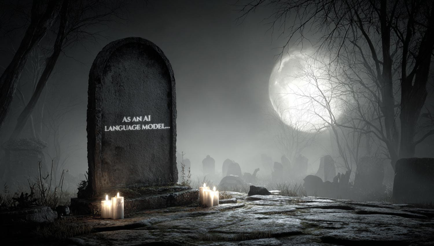 Funny tombstone carved with ChatGPT’s default response