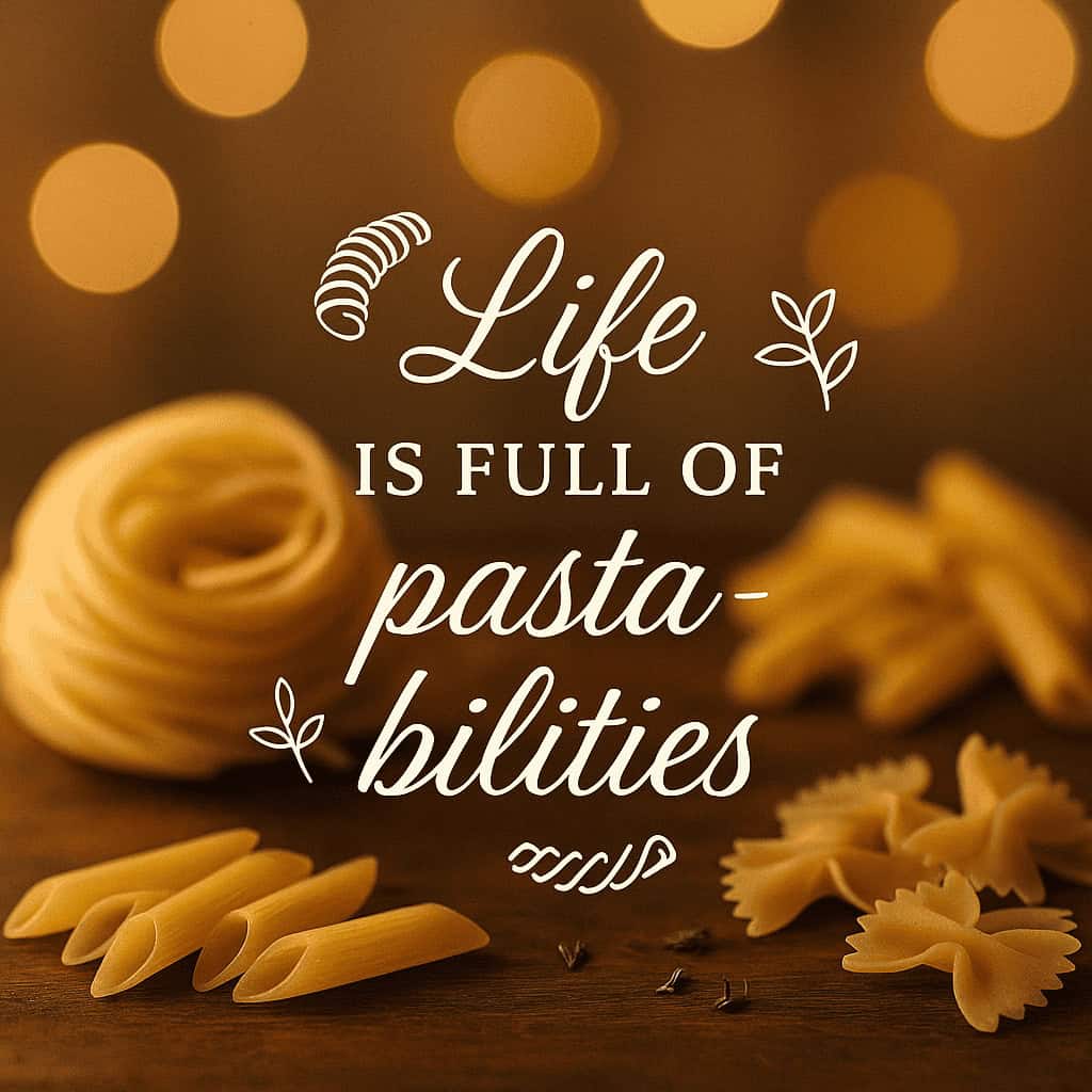 pasta jokes Instagram caption about pasta-bilities and Italian food humor