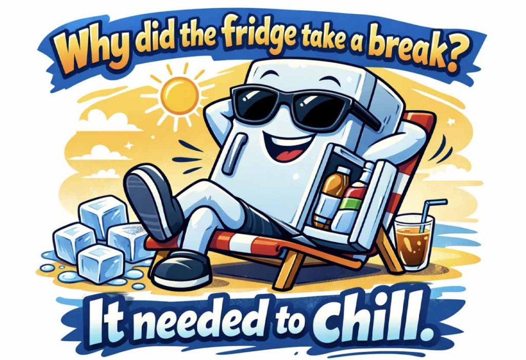 Why did the fridge take a break? 🧊😄 It needed to chill.  =