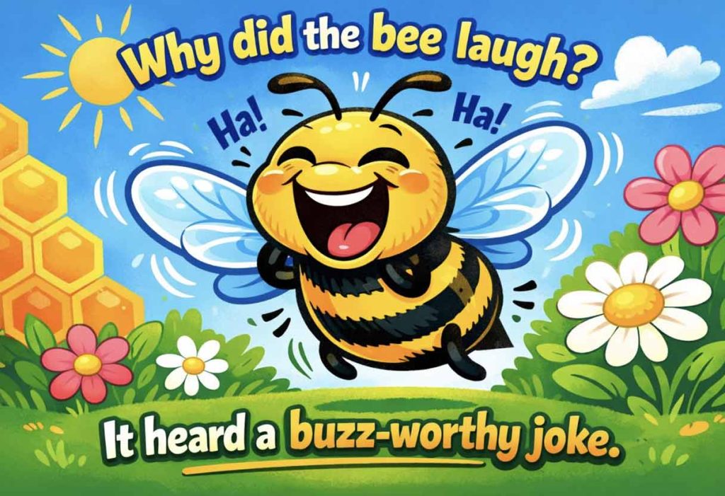 Why did the bee laugh? It heard a buzz-worthy joke. 